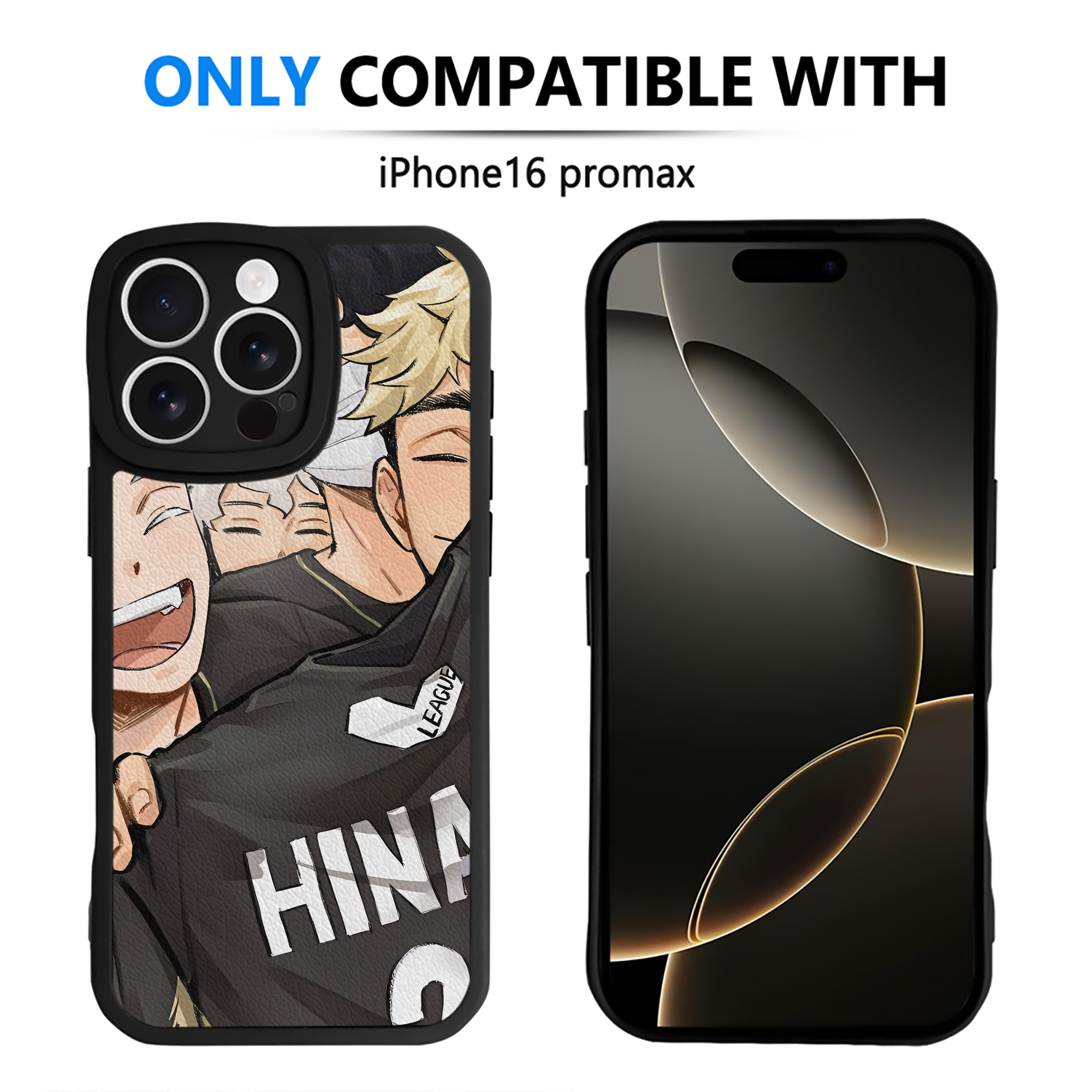 （画像用） ハイキュー!! Haikyu!! 【iPhone 16シリーズ対応】シリコンスマホケース（レザー調） 材質：シリコン